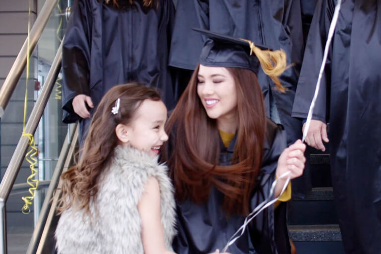 mom at graduation with daughter