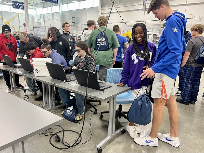 students at a manufacturing day event