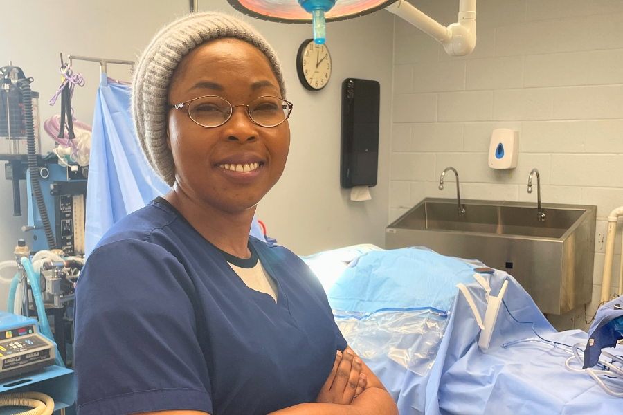 surgical technology student in the lab